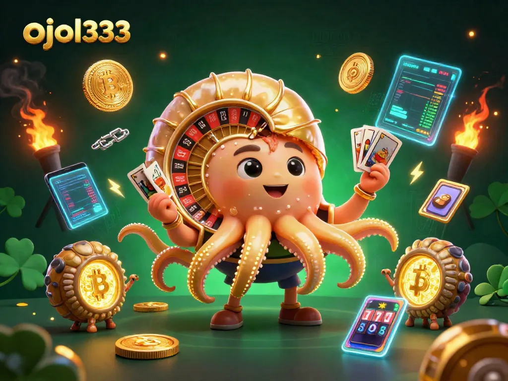 Play exciting casino games with ojol333 in a vibrant, ultra-detailed 3D digital environment.