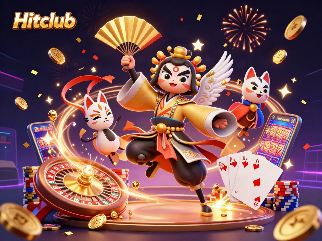Experience exciting gameplay at Hitclub with vibrant casino characters and dynamic casino elements.