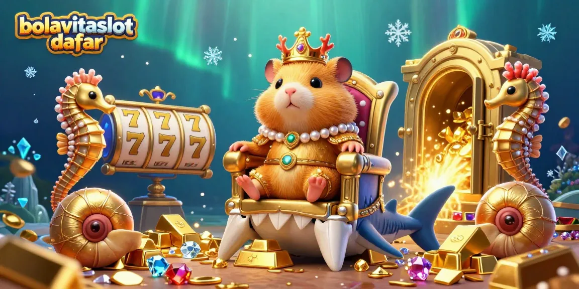 Experience the excitement of bolavitaslot daftar in this vibrant illustration featuring a hamster king and treasures.