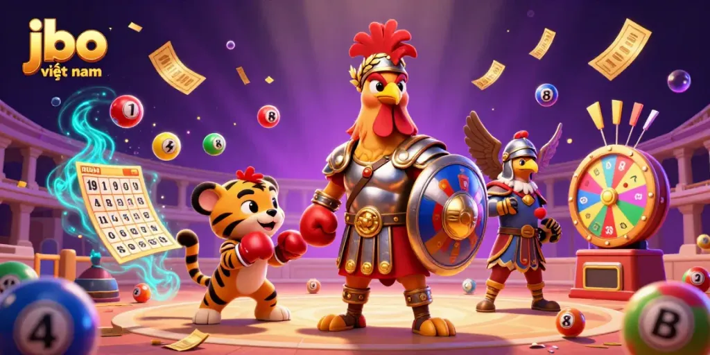Experience thrilling gaming at jbo việt nam with a dynamic casino-themed 3D illustration.