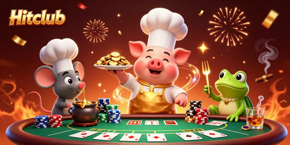 Hitclub elevates your gaming experience with gold coins, vibrant poker elements, and excitement.