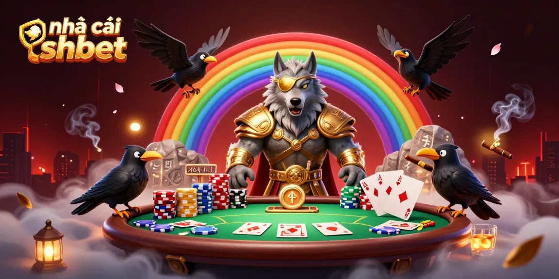 Engage with nhà cái shbet at an interactive gaming table surrounded by vibrant casino elements.
