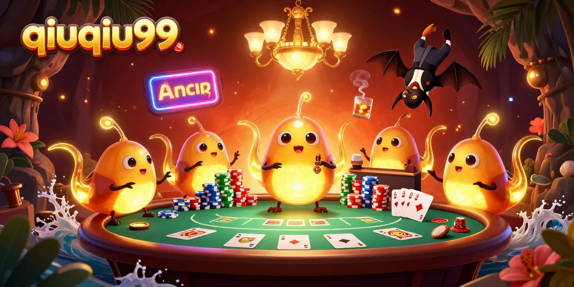Experience the thrilling atmosphere of qiuqiu99 with bioluminescent glowworms lighting up a vibrant casino scene.