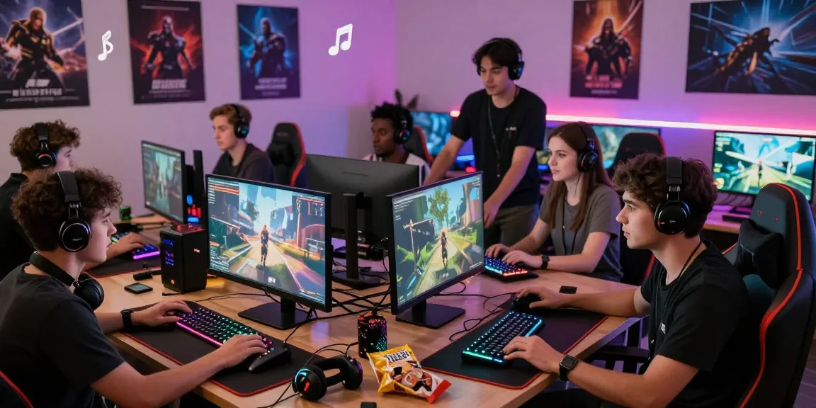 Collaborative gaming scene featuring players engaging in multiplayer action with hitclub gaming setups.